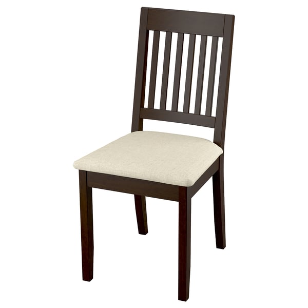NÄSINGE chair, dark brown stained/Kilanda light beige, 42x90x54 cm