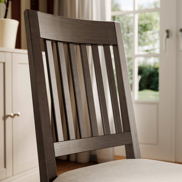 NÄSINGE chair, dark brown stained/Kilanda light beige, 42x90x54 cm