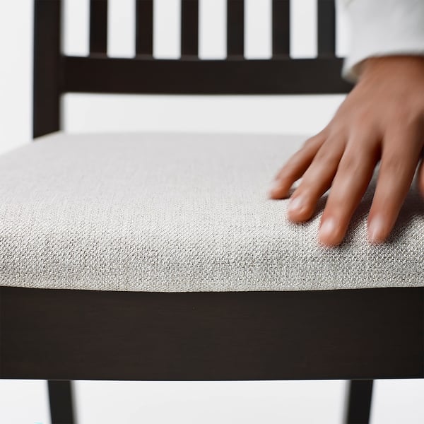 NÄSINGE chair, dark brown stained/Kilanda light beige, 42x90x54 cm