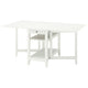 NÄSINGE gateleg table with storage, white, 48/104/159x85 cm
