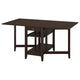 NÄSINGE gateleg table with storage, dark brown stained/beech veneer, 48/104/159x85 cm