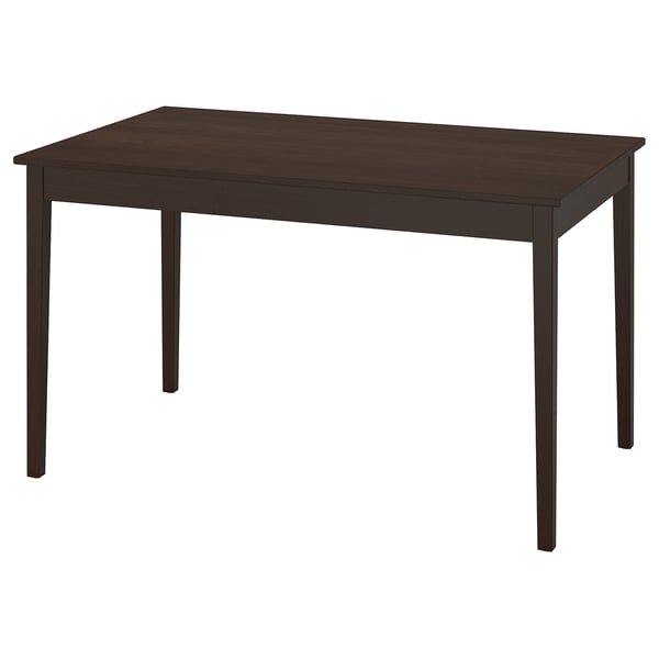 NÄSINGE extendable table, dark brown stained/beech veneer, 130/190x80 cm