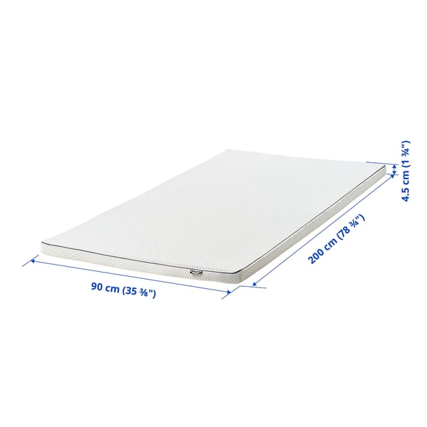NÄSTABERG mattress pad, white, 90x200 cm