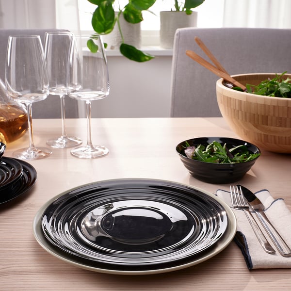NÄTBARB plate, black, 24 cm