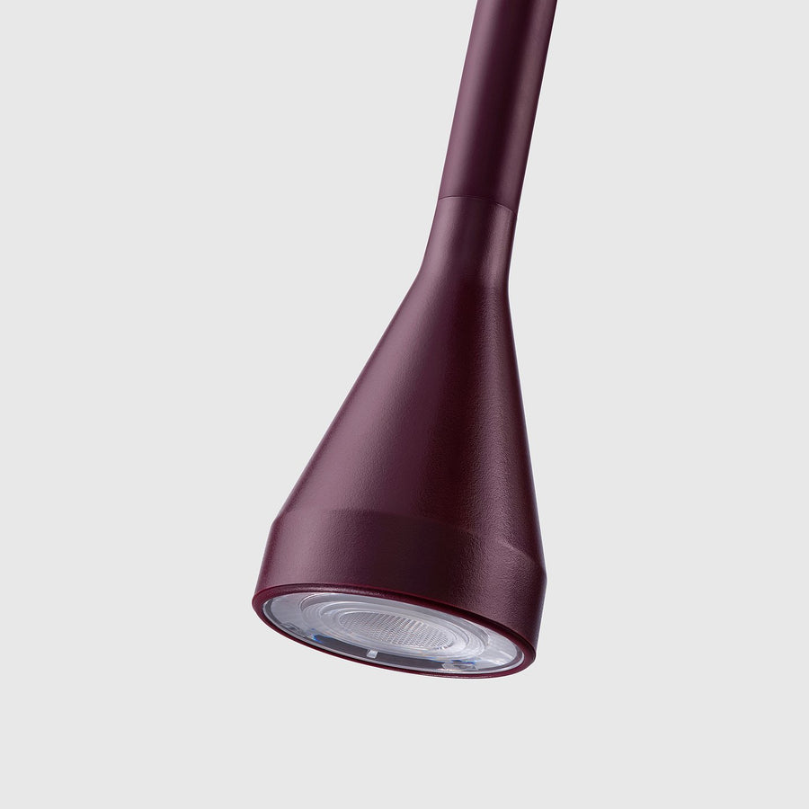 NÄVLINGE LED clamp spotlight, dark red, 34 cm