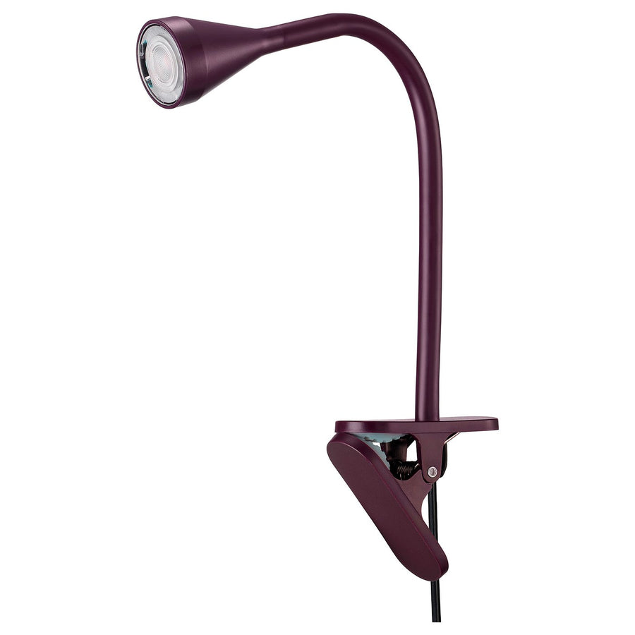 NÄVLINGE LED clamp spotlight, dark red, 34 cm