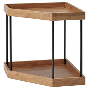NÅLBLECKA corner shelf, metal/bamboo for kitchen countertop, 28x28x28 cm