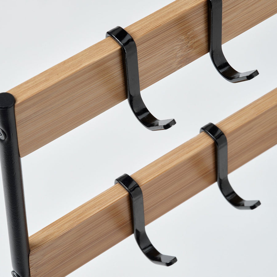 NÅLBLECKA utensil rack, metal/bamboo for kitchen countertop, 38x37x13 cm