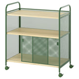 NÅLMAKARE cabinet on castors, dark green/metal, 79x44x88 cm