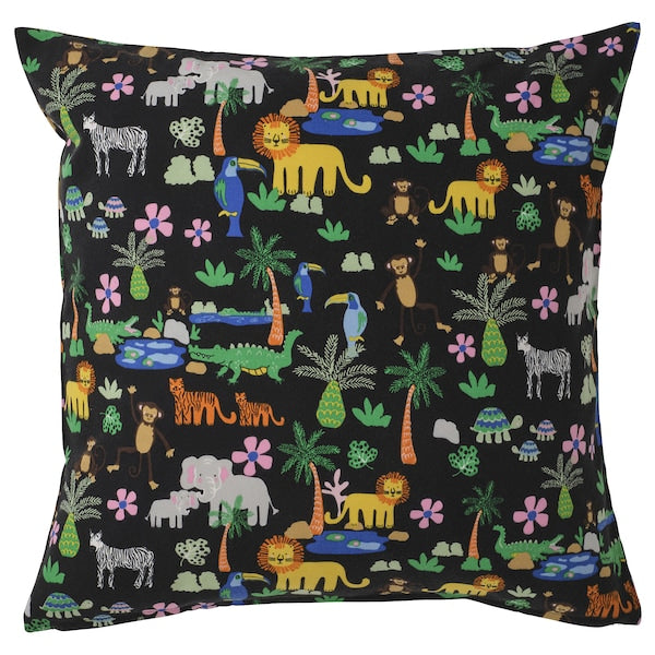 NATTHÄGER cushion cover, multicolour/jungle, 50x50 cm