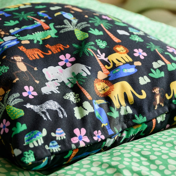 NATTHÄGER cushion cover, multicolour/jungle, 50x50 cm