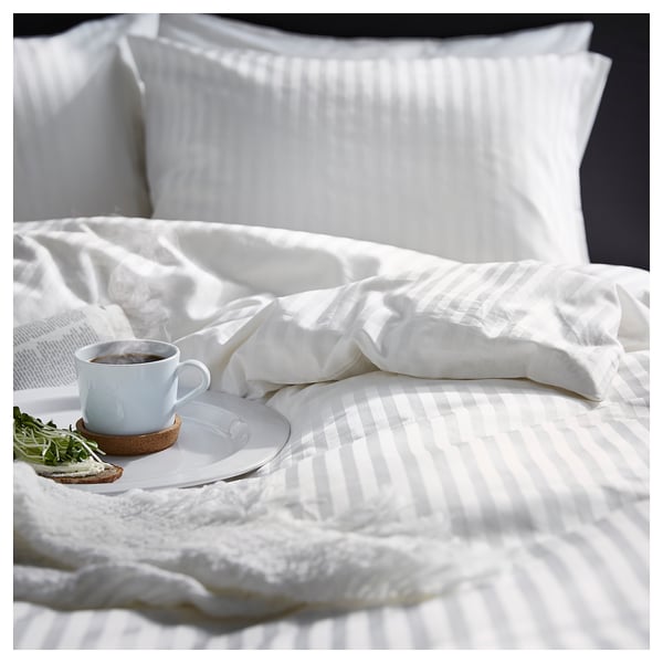 NATTJASMIN duvet cover and 2 pillowcases, white, 240x220/50x80 cm