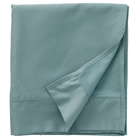 NATTJASMIN flat sheet with top hem, blue-green, 240x260 cm