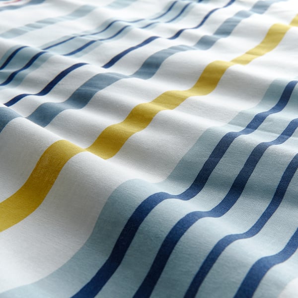 NATTSLÄNDA duvet cover and pillowcase, stripe pattern/multicolour