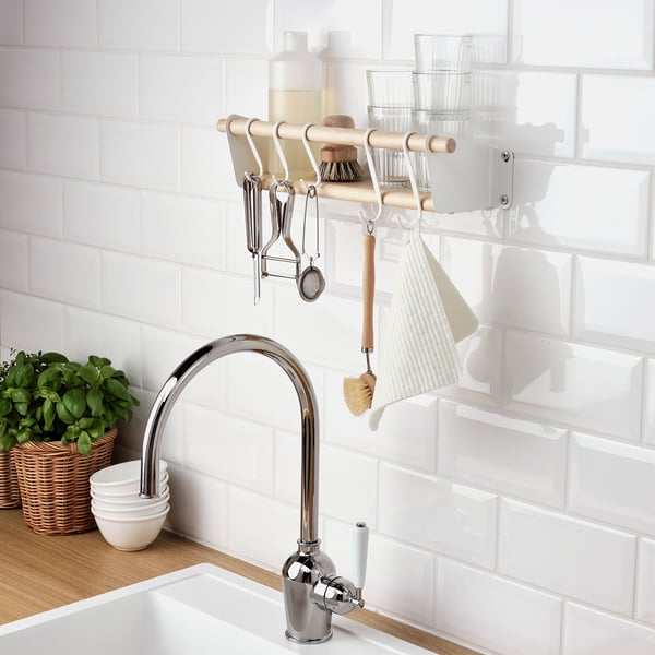 NEREBY wall shelf, birch, 40x10 cm