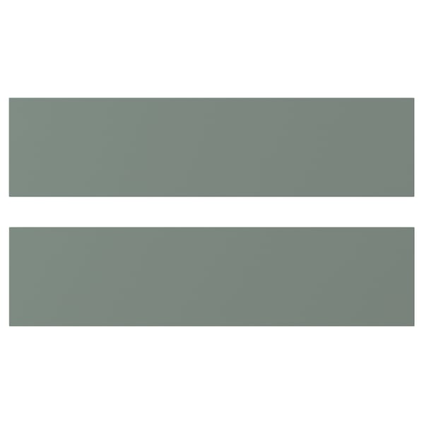 NICKEBO drawer front, matt grey-green, 40x10 cm, 2 pack