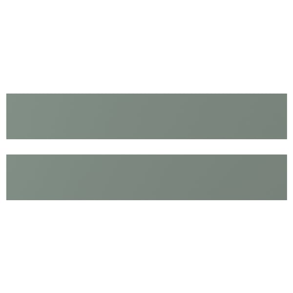 NICKEBO drawer front, matt grey-green, 60x10 cm, 2 pack