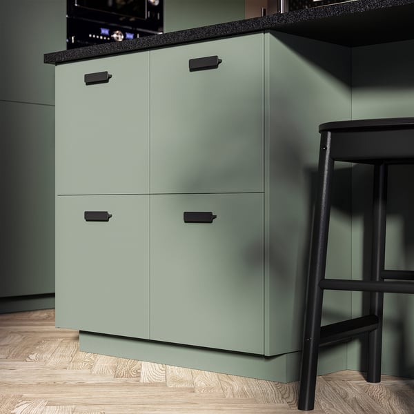 NICKEBO drawer front, matt grey-green, 80x10 cm, 2 pack