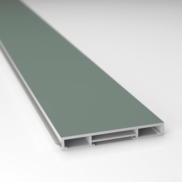 NICKEBO plinth, matt grey-green, 220x8 cm