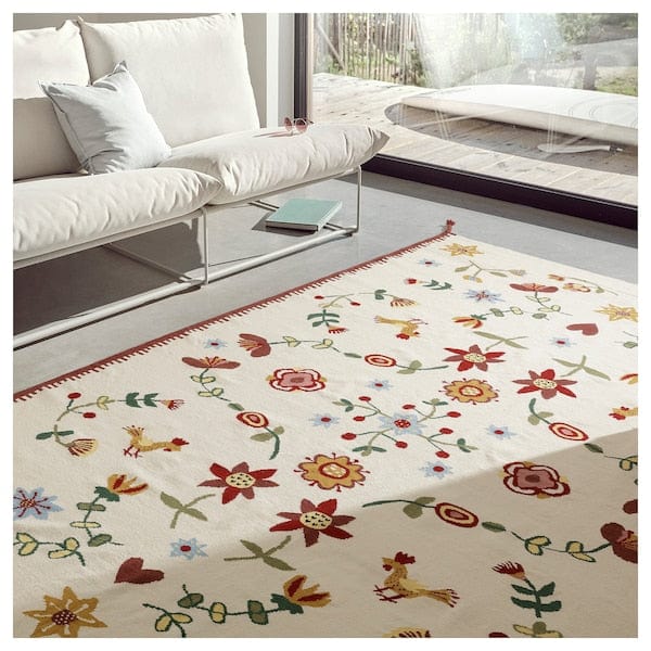 Ikea NICKGRÄS - Rug, flatwoven, multicolour/handmade, 200x300 cm