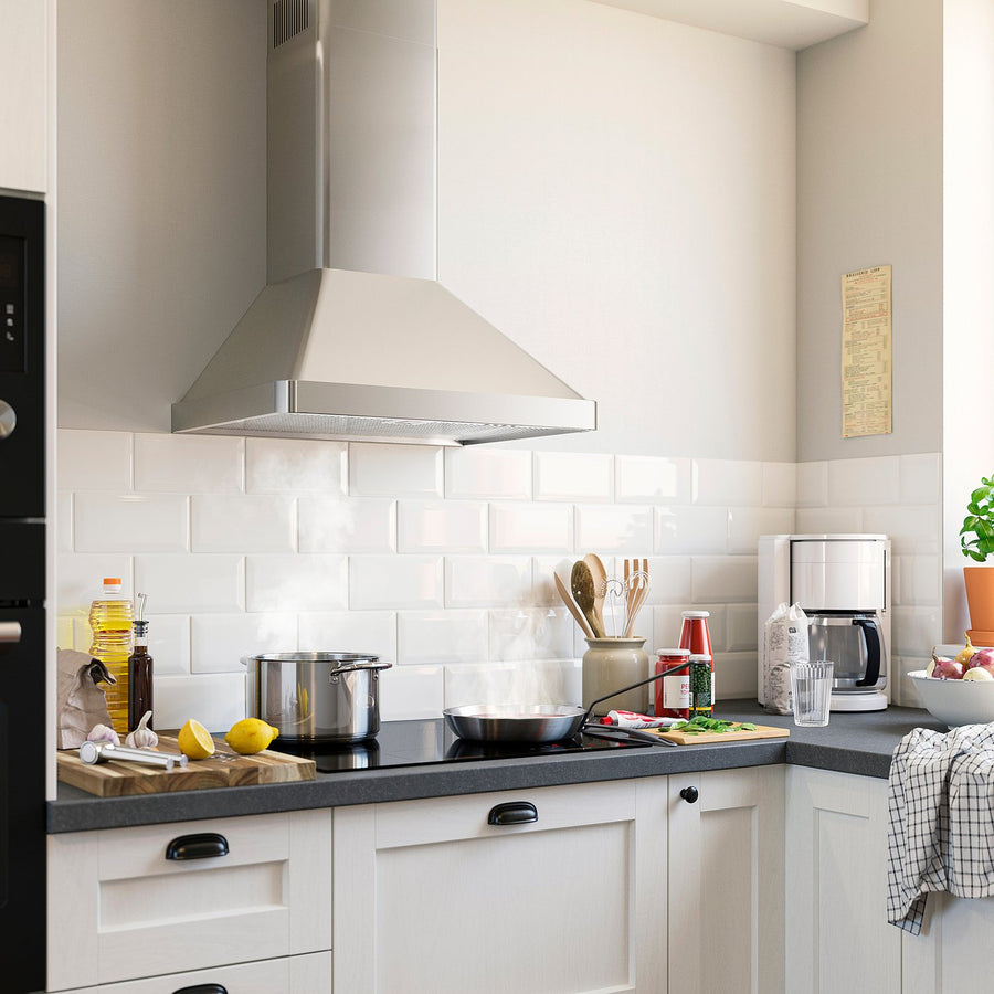 NILSBYN wall mounted extractor hood, IKEA 300 stainless steel colour, 1.3 mx24.0 cm