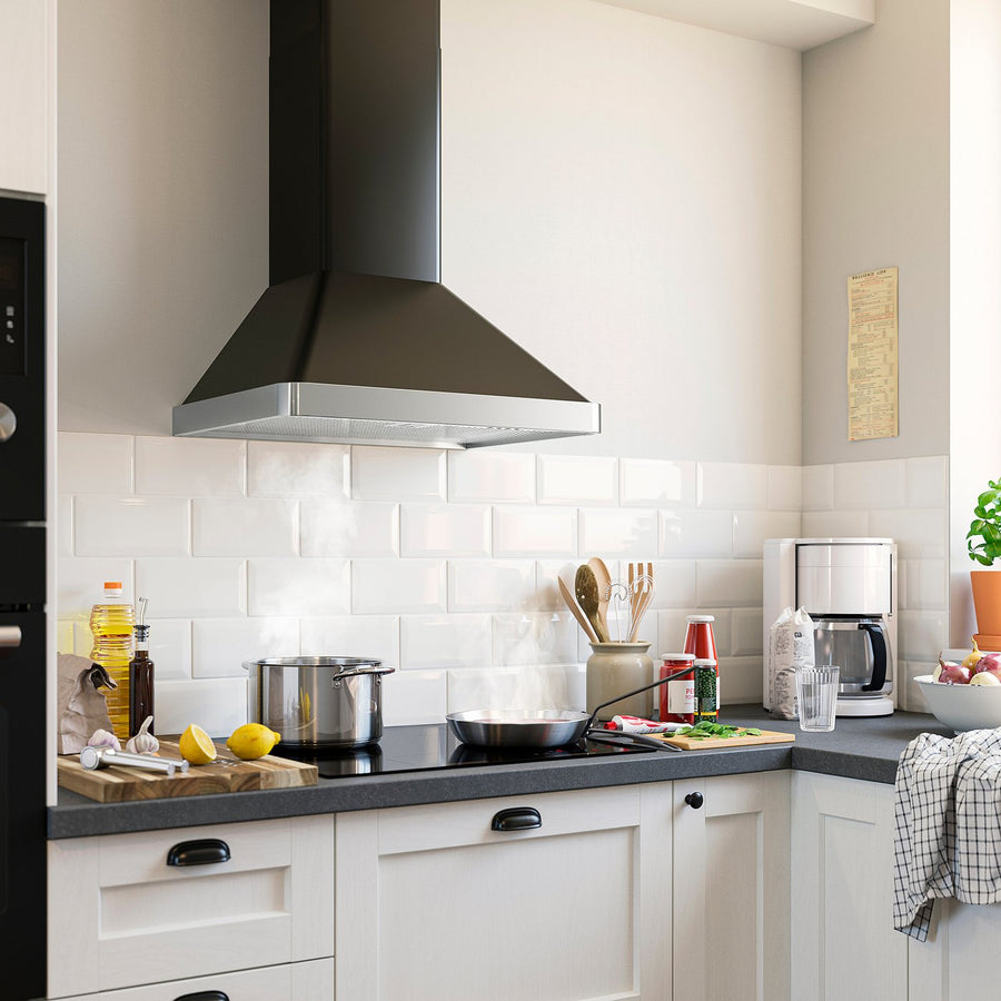 NILSBYN wall mounted extractor hood, IKEA 300 black, 1.3 mx24.0 cm