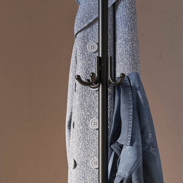 NIPÅSEN hat and coat stand, black, 181 cm