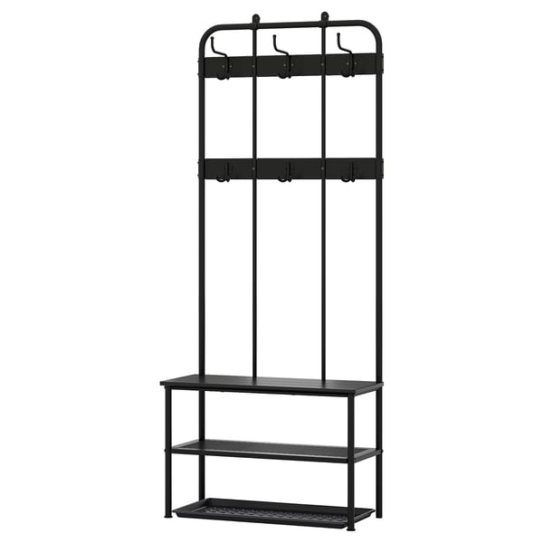 NIPÅSEN / BAGGMUCK hallway furniture, set of 2, black/grey