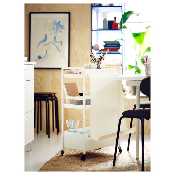 NISSAFORS trolley, white, 50.5x30x83 cm