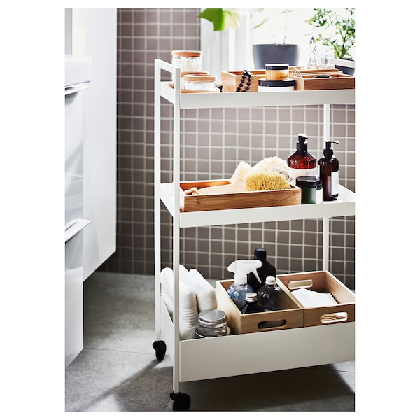 NISSAFORS trolley, white, 50.5x30x83 cm