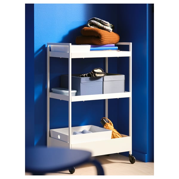 NISSAFORS trolley, white, 50.5x30x83 cm