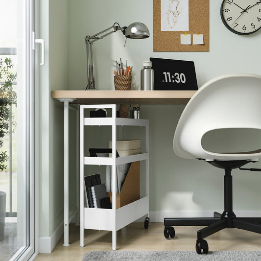 NISSAFORS trolley, white, 50.5x19x67 cm