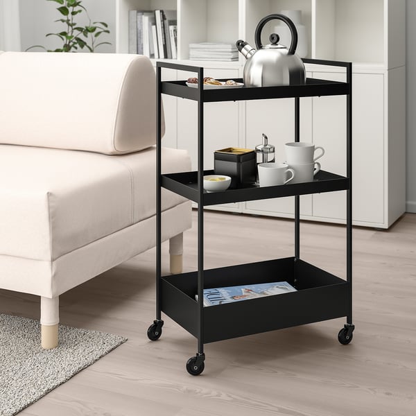 NISSAFORS trolley, black, 50.5x30x83 cm