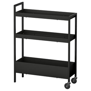 NISSAFORS trolley, black, 50.5x19x67 cm