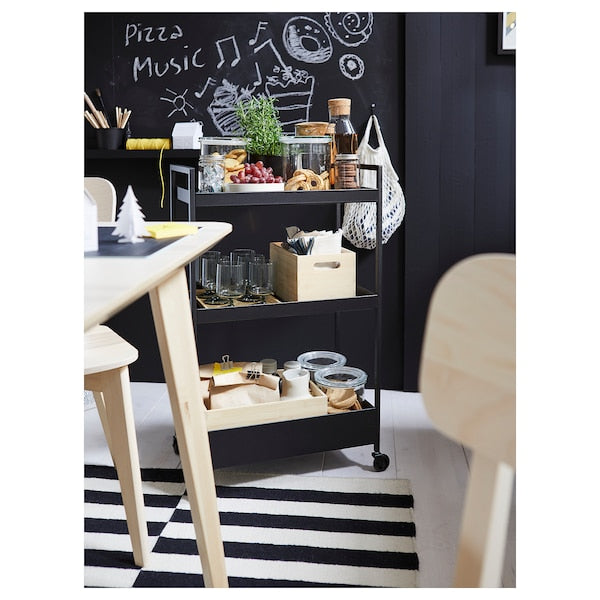 NISSAFORS trolley, black, 50.5x30x83 cm