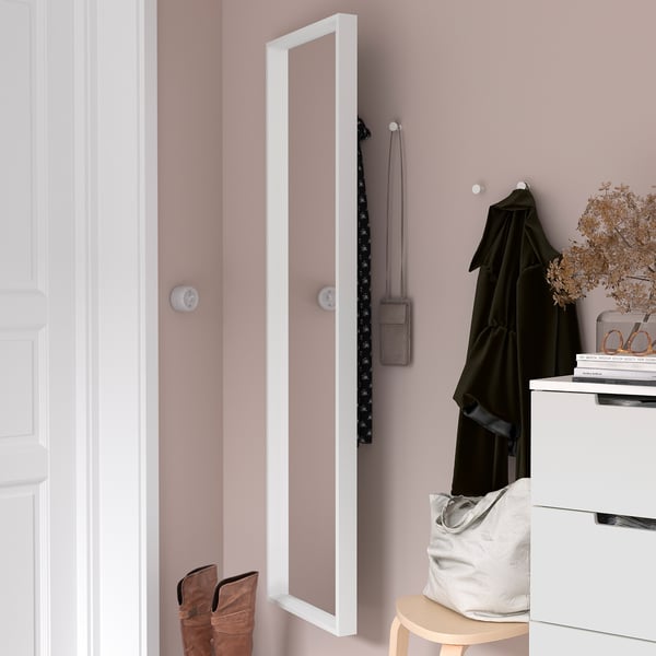 NISSEDAL mirror, white, 40x150 cm