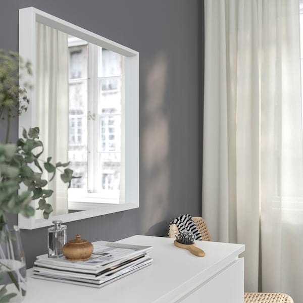 Ikea NISSEDAL - Mirror, white, 65x65 cm