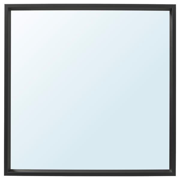 NISSEDAL mirror, black, 65x65 cm