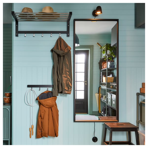 NISSEDAL mirror, black, 65x150 cm