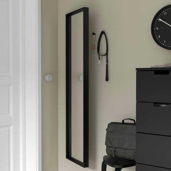 NISSEDAL mirror, black, 40x150 cm