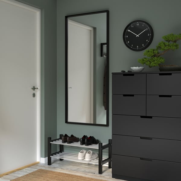 NISSEDAL mirror, black, 65x150 cm