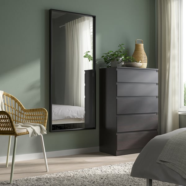 NISSEDAL mirror, black, 65x150 cm