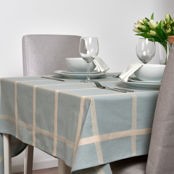 NISSÖGA tablecloth, blue, 145x240 cm