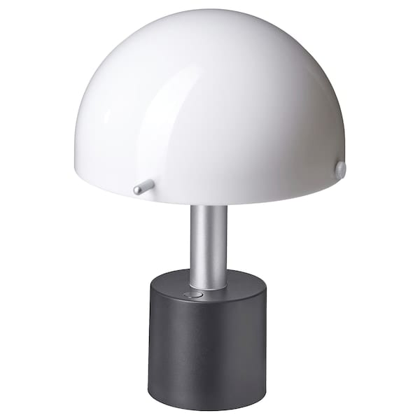 Ikea NÖDMAST - LED portable lamp, battery operated, white/black, 26 cm
