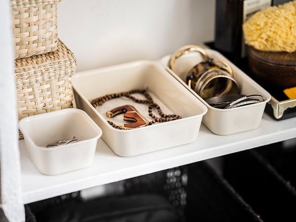 NOJIG organiser, plastic/beige, 10x20x5 cm