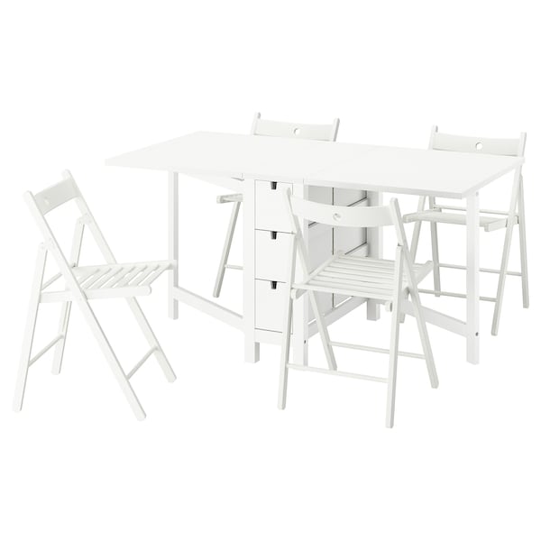 NORDEN / FRÖSVI - Table and 4 chairs, white/white,26/89/152 cm