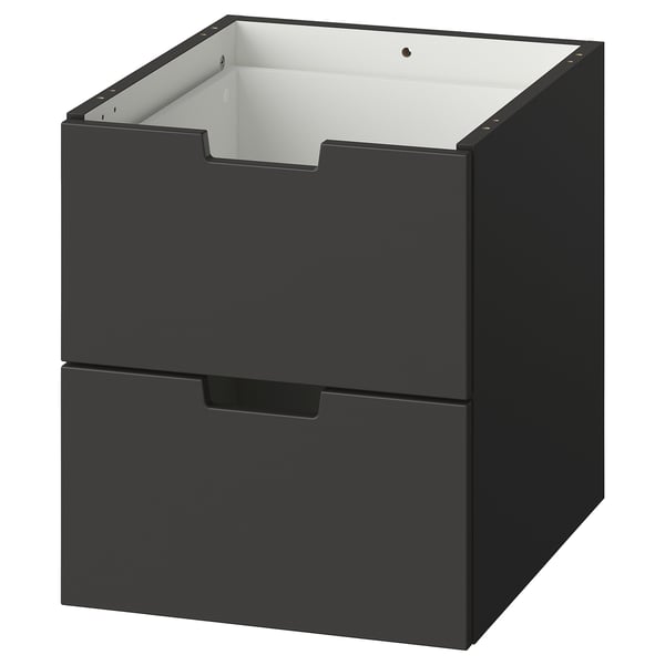 NORDLI modular chest of 2 drawers, anthracite, 40x45 cm
