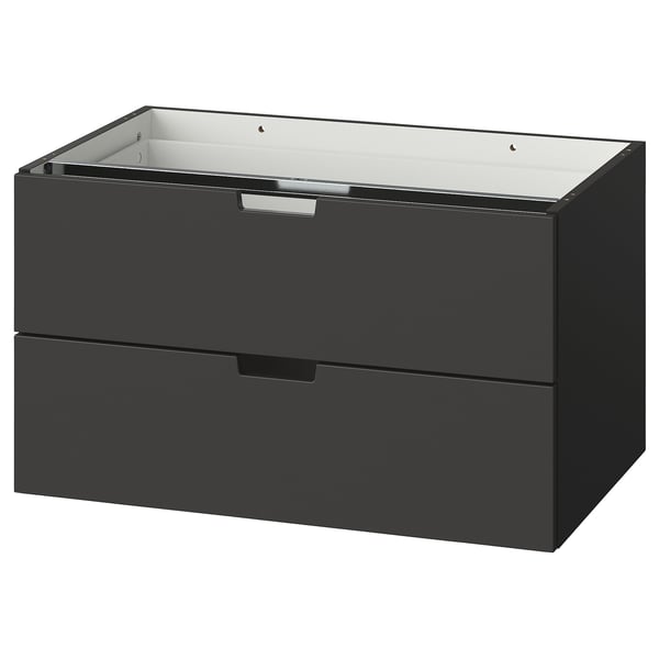 NORDLI modular chest of 2 drawers, anthracite, 80x45 cm