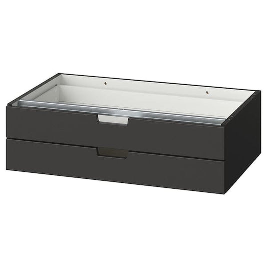 Ikea NORDLI - Modular chest of 2 drawers, anthracite, 80x23 cm