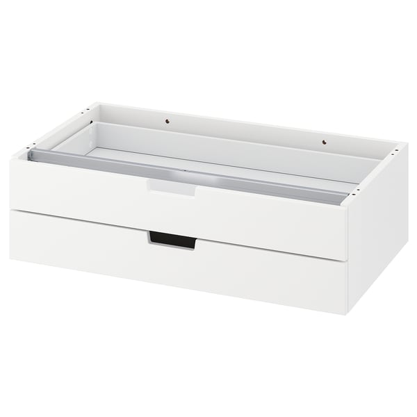 NORDLI modular chest of 2 drawers, white, 80x23 cm
